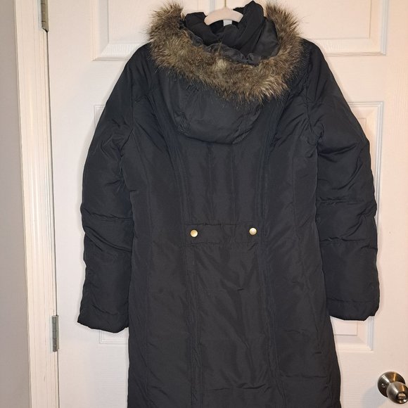 Banana Republic Hooded Long Puffer Jacket Coat Size Large - Picture 2 of 11
